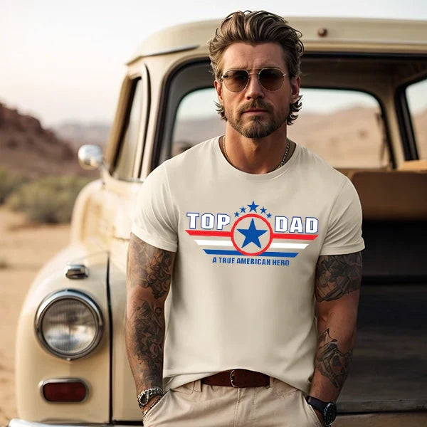 Top Dad Patriotic Father's Day DTF Transfer